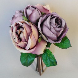 Artificial Roses Bundle Mauve and Dusky Pink 28cm - R693 BX18
