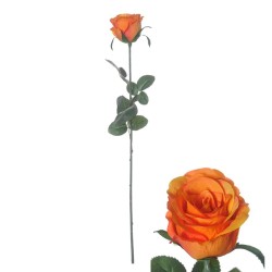 Artificial Garden Rose Buds Orange 75cm - R236