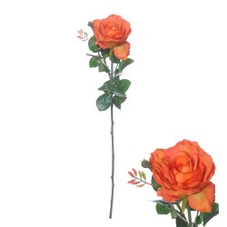 Artificial Garden Rose Buds Orange 75cm - R236