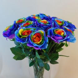 Artificial Rainbow Roses 63cm - R130 Q1