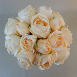 Artificial Roses Bundle Peach 15 Stems 37cm - R729 P4