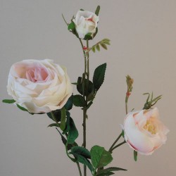Artificial Rose Spray Pink Cream 65cm - R570 R2