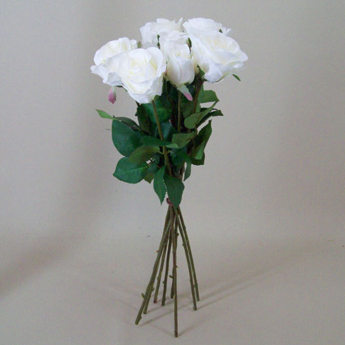 Artificial Roses Bouquet Cream 44cm - R488 U1 Artificial Roses Bouquet Cream 44cm - R488 U1