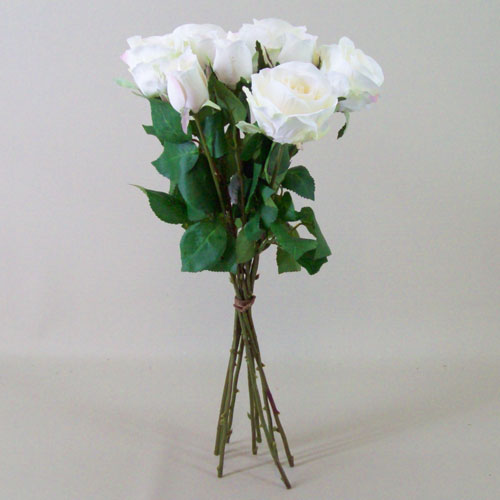 Artificial Roses Bouquet Cream with a hint of Pink 44cm - R497 M1