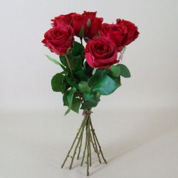 Artificial Roses Bouquet Red 44cm - R490 P2