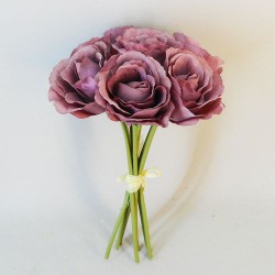 Artificial Roses Bunch Dusky Pink 26cm - R116 M3