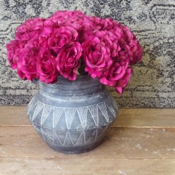 Artificial Roses Bunch Hot Pink 26cm - R120 HH1