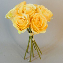 Artificial Roses Bunch Yellow 26cm - R110 
