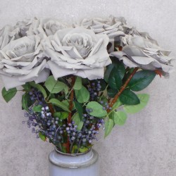 Artificial Roses Large Grey 46cm - R004A HH4