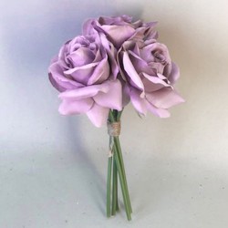 Artificial Roses Bouquet Amnesia Lilac 26cm - R051 BX23