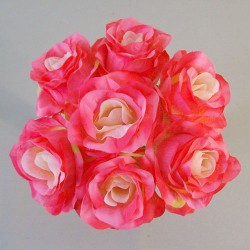 Artificial Roses Posy Pink Peach 26cm - R566 O1