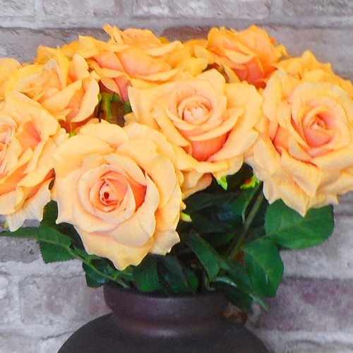 Artificial Rose Saffron Yellow 56cm - R599 M4 Artificial Rose Saffron Yellow 56cm - R599 M4