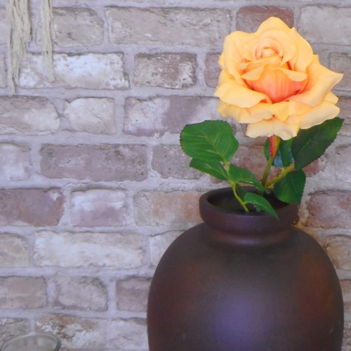 Artificial Rose Saffron Yellow 56cm - R599 M4 Artificial Rose Saffron Yellow 56cm - R599 M4