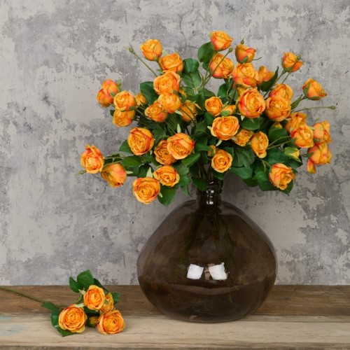 Artificial Roses Spray Orange 60cm - R208 DD3