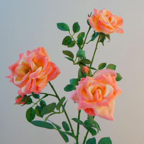 Artificial Roses Spray Peach 61cm - R148 I4