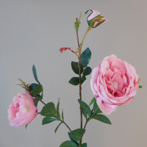 Artificial Ruffle Roses Spray Pink 65cm - R640 P2 Artificial Ruffle Roses Spray Pink 65cm - R640 P2