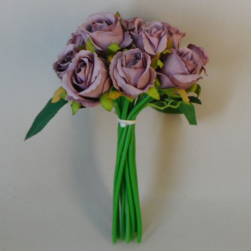 Artificial Rose Bud Posy Mauve Pink 26cm - R695 P3