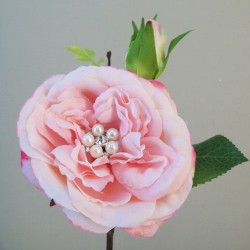 Crystal Gem Cabbage Rose Pink 38cm - R746 GS3C