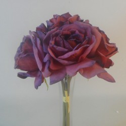 Antique Roses Posy Burgundy 27cm | Faux Dried Flowers - R909 GG1