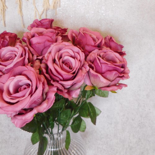 Fleur Artificial Rose Dusky Pink 63cm - R648 FF4 Fleur Artificial Rose Dusky Pink 63cm - R648 FF4