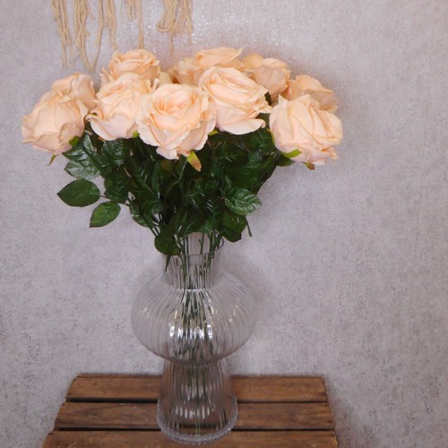 Fleur Artificial Rose Peach 63cm - R641