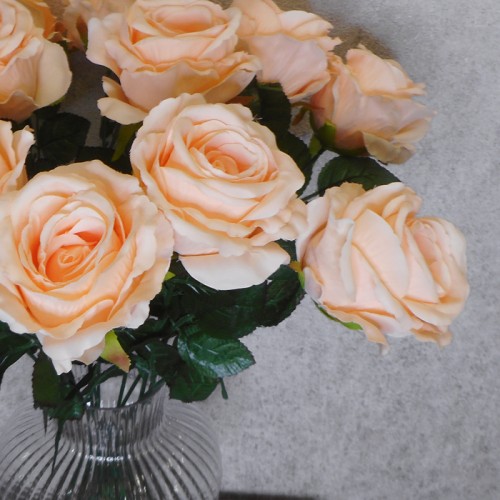 Fleur Artificial Rose Peach 63cm - R641