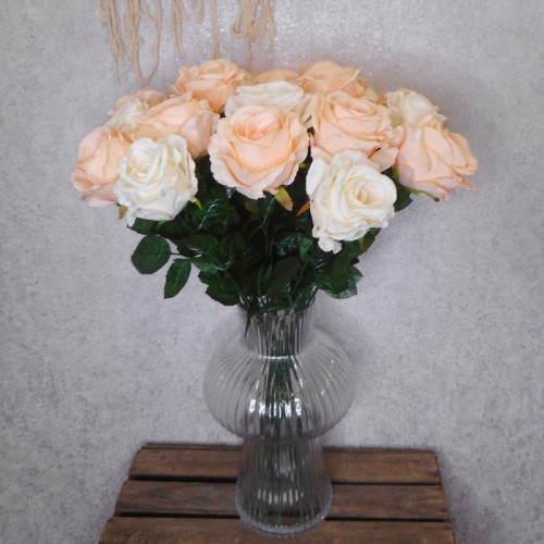 Fleur Artificial Rose Peach 63cm - R641