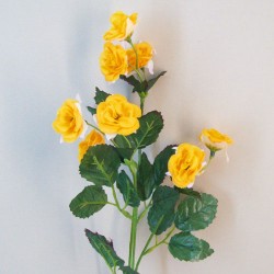 Mini Artificial Wild Roses Yellow 52cm - R554 M2