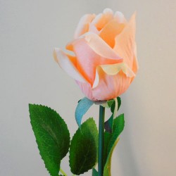 Richmond Artificial Rose Bud Peach 55cm - R858 