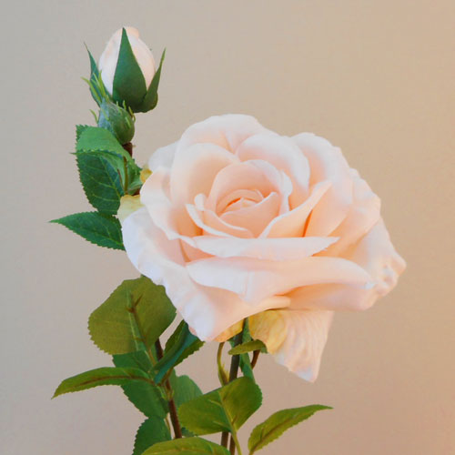 Rydal Artificial Rose Spray Peach 67cm - R107 N2