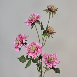 Silk Scabious Flowers Pink 73cm | Artificial Scabiosa - S013