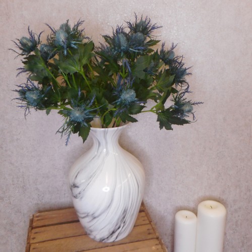 Wild Sea Holly Thistles Aqua Blue 67cm - E020 E3