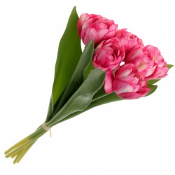 Artificial Bicolour Tulips Bouquet Pink 40cm  - T028 Q3