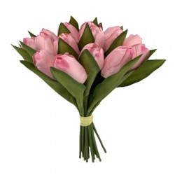 Artificial Tulips Bundle 18 Stems Pink 30cm - T044 LL4