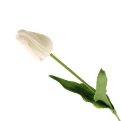 Real Touch Artificial Tulips White 50cm - T020 S3