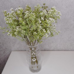 Short Stem Artificial Wax Flower Buds White 36cm - W069 