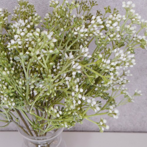 Short Stem Artificial Wax Flower Buds White 36cm - W069 II1 Short Stem Artificial Wax Flower Buds White 36cm - W069 II1