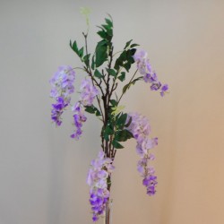Wisteria Branch Purple 5 Flowers 100cm - W028 S4