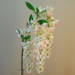 Fleur Artificial Wisteria Three Cream and Pink Flowers 88cm - W019 S4