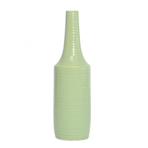 Ceramic Ridge Flower Vase Green - VS007 3E