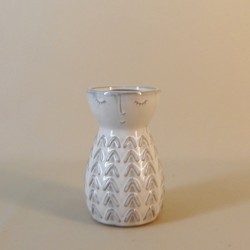 Ceramic Ridge Flower Vase Cloud - VS006 2D