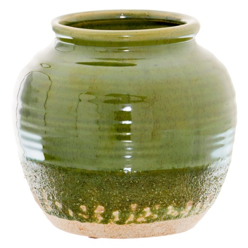 Seville Squat Vase Olive Green 17cm - LUX052 9E Seville Squat Vase Olive Green 17cm - LUX052 9E