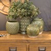Seville Squat Vase Olive Green 17cm - LUX052 9E Seville Squat Vase Olive Green 17cm - LUX052 9E