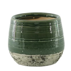 Sydney Ribbed Plant Pot Cover Green 13.5cm - POT018 