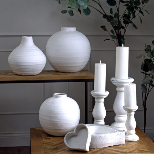Tiber Matt White Ceramic Vase 28cm - VS034