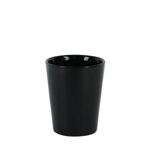 Vienna Ceramic Plant Pot Cover Black Gloss 12cm - POT022 5A