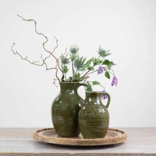 Viona Pitcher Vase Green Large 19.5cm - VS045