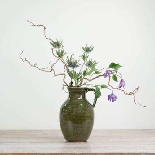 Viona Pitcher Vase Green Large 19.5cm - VS045