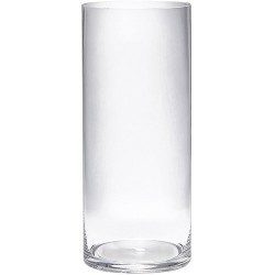 40cm x 18cm Clear Glass Cylinder Vase - GL074 7D