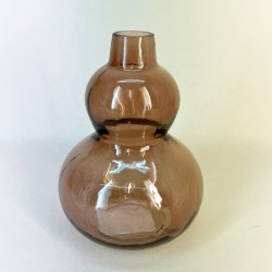 Bulbous Glass Vase Caramel Brown 15cm - GL042 9C